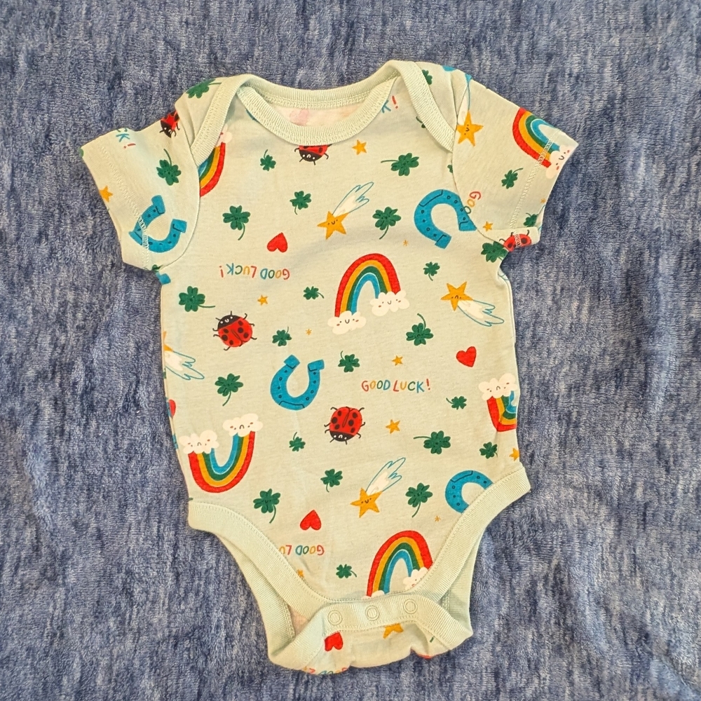 Old Navy 3-6M Colorful Kids One Piece with Rainbow and Ladybug Print